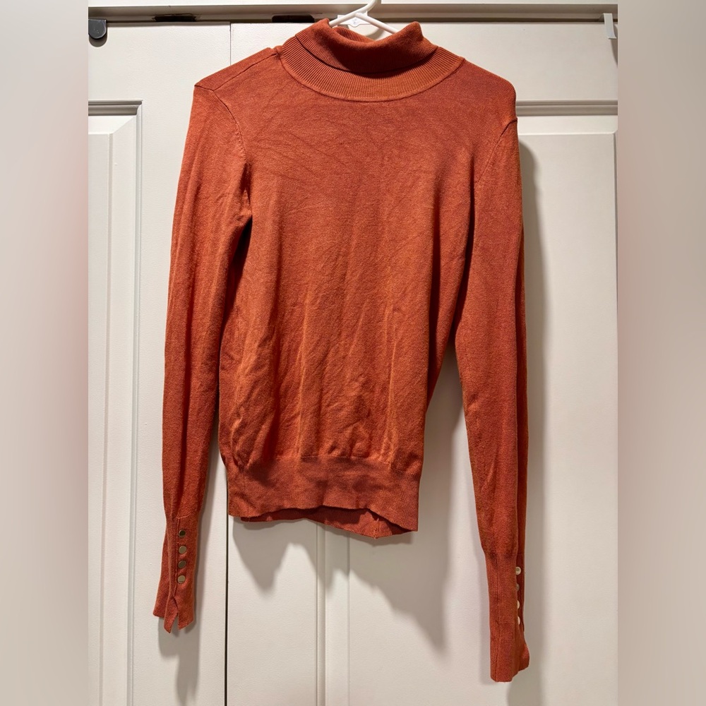 Skies Are Blue | Orange Cowl Neck Sweater
